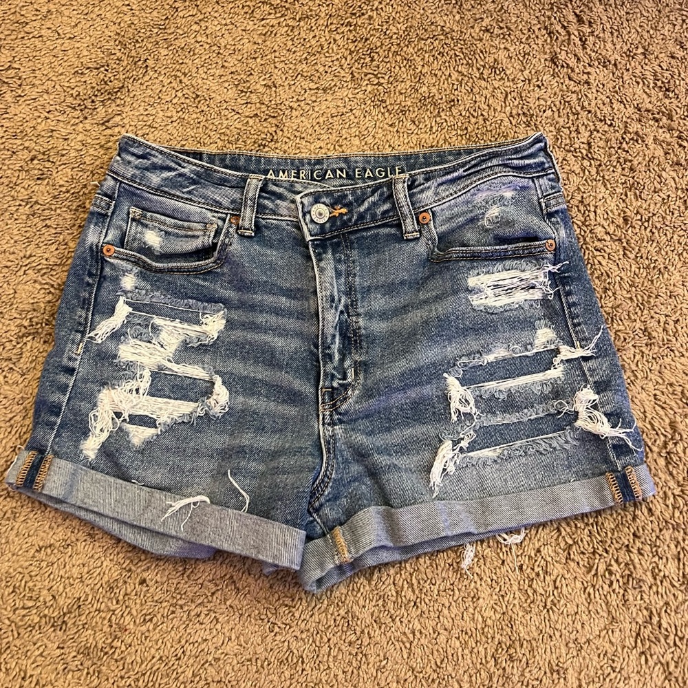 American Eagle high rise stretch jean shorts